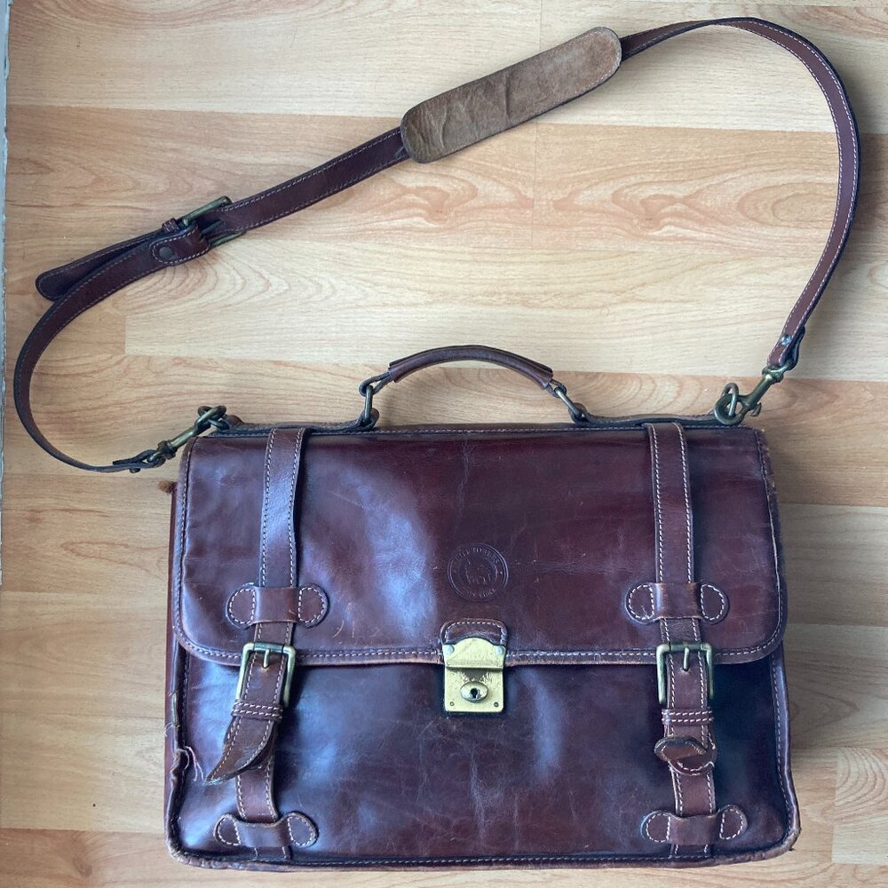 Argentinian Premium Leather Messenger Bag, Briefcase - Los Robles Polo Time